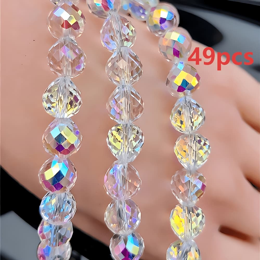 TEMU 8mm Teardrop Shape Vertical Hole Glass Beads Waterproof Beads Jewelry Making Wholesale In Stock Loose Beads For Necklace Making, Handmade Phone Charm Chain Material
