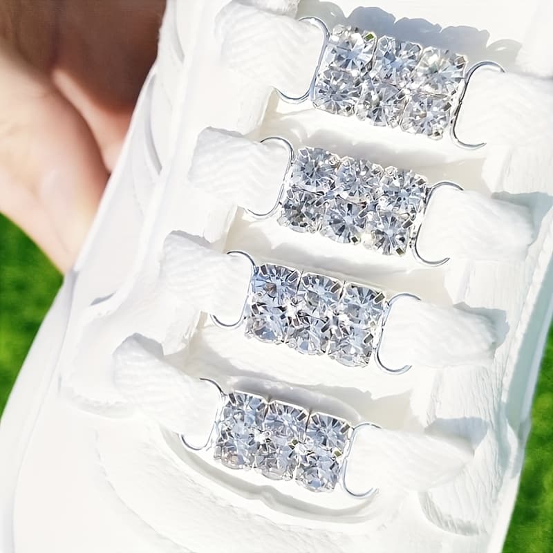 TEMU 4pcs Stylish Women's Lace Accessories, Decorative Lace For Shoes And Boots, Bikini Swimsuit Chain, Accessories, Elegant Alloy Shoe Ornaments, Great For Boots And Sneakers