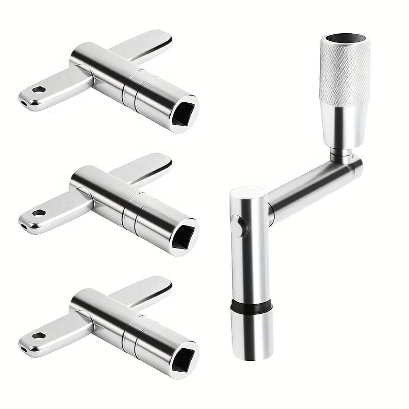 TEMU Drum Key Set 4 – 3 Standard Tuning Keys + 1 Tuning Key, Universal Drum Tuner Kit Suitable For All Drummers