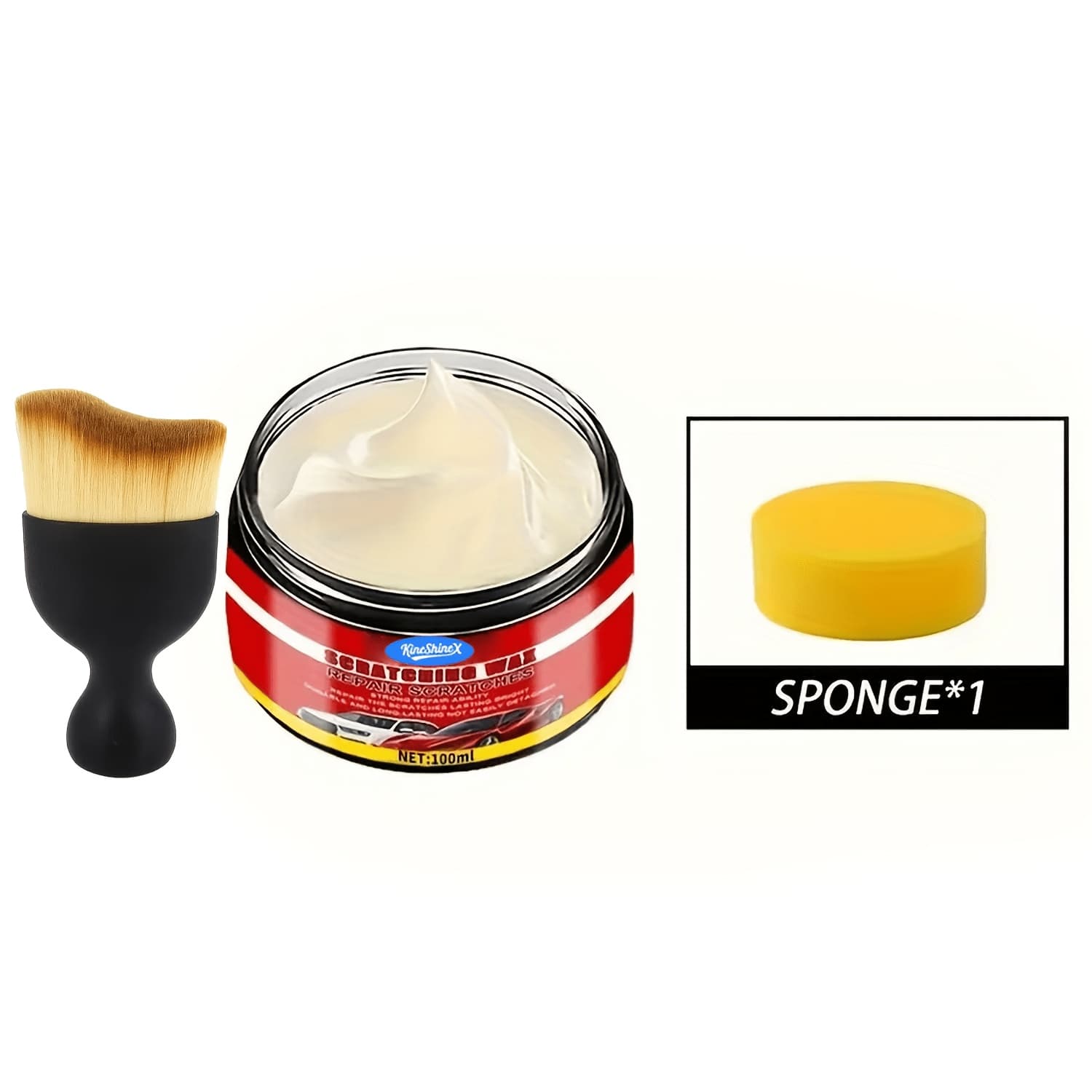 TEMU 2pcs Car Scratch Wax And Cleaning Brush Marks Car Scratch Removal Nano-bright Polish Suitable For A Of Car Paint Colors To Restore Scratch Repair Wax