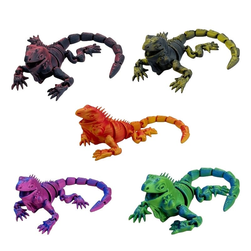 TEMU 5pcs Realistic 3d Printed Crawling Lizards - Plastic Lizard Figures Suitable For / Use, (,, Grey) - Low-maintenance Lizard Decor For Home, Office, Party - 3d Animal Set