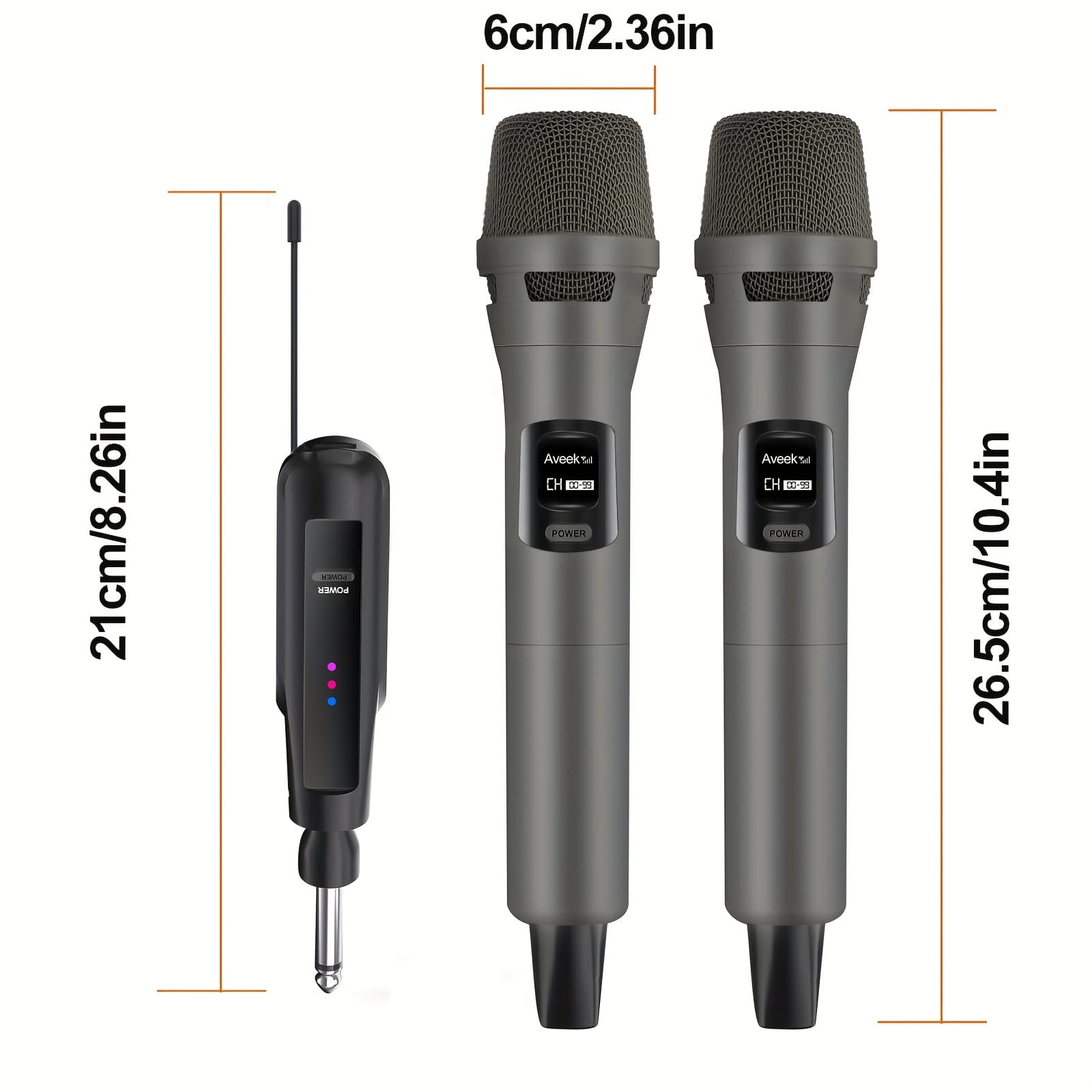 TEMU Aveek Wireless Microphones, Professional Cordless Microphone System, Rechargeable Microphone Receiver, , 12h For Singing, Karaoke, Wedding, Dj, Party, Speech, Church. Christmas Gift.