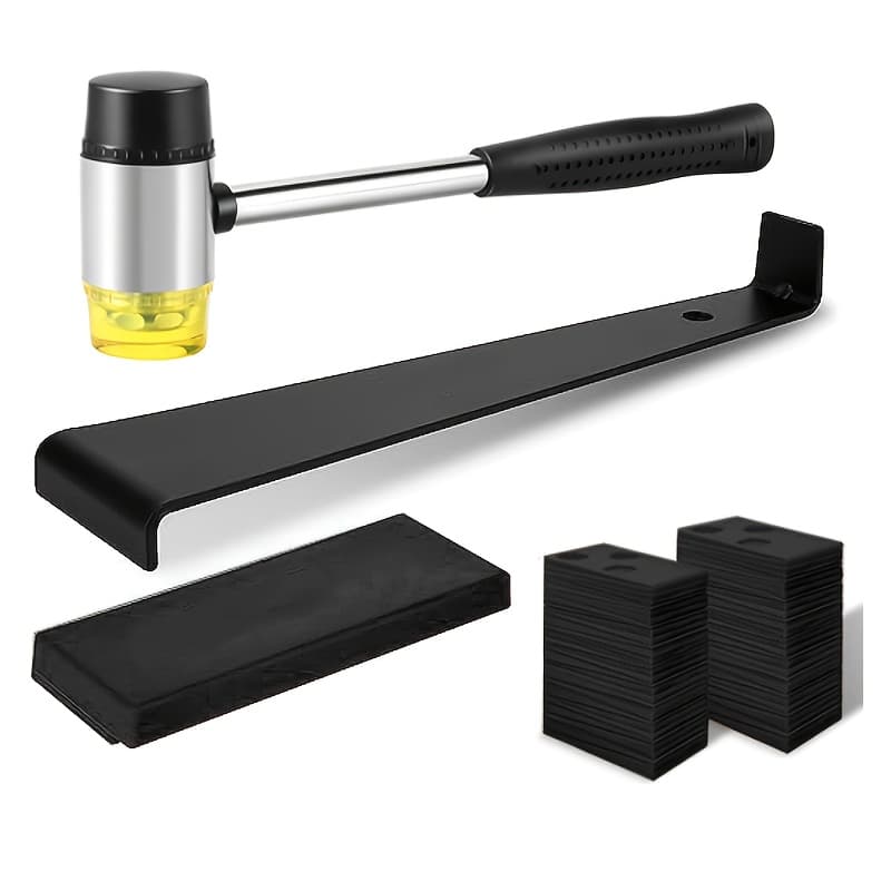 TEMU 43pcs Laminate Wood Flooring Installation Kit, Laminate Flooring Tools, Vinyl Flooring Tools With 40pcs Spacers And Double-faced Soft Mallet, Heavy Duty Pull Bar, Tapping Block