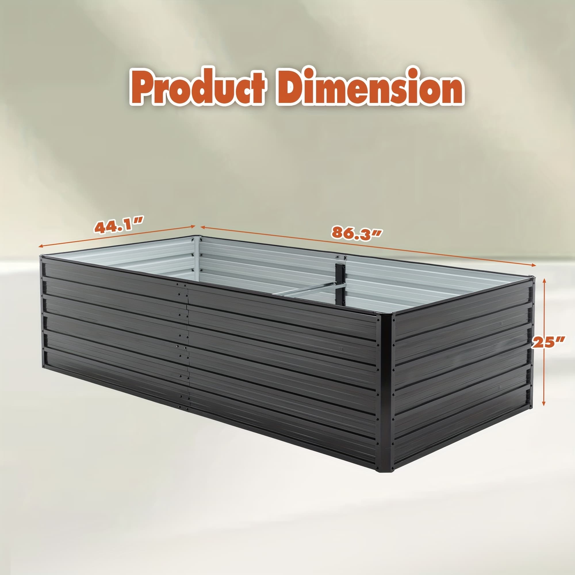 TEMU Large Multi Size Metal Raised Garden Bed Outdoor Reinforced Galvanized Rust-proof Planting Box For Growing Vegetables, Flowers, Herbs, And Succulents Durable, Rust-resistant, Weatherproof