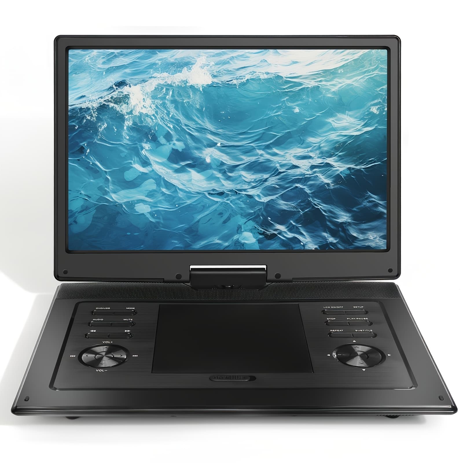 TEMU 17-inch Portable Dvd Player With 15.6-inch Swivel Screen, Rechargeable Battery, Car Dvd Player With High Volume Dual Speakers, Remote Control