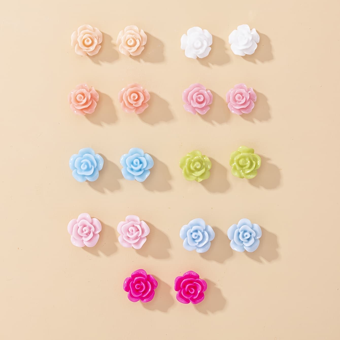 TEMU A Set Of 18pcs Set Of Fashionable And Flower Women's Earrings For Daily Wear, Vacation, Multi-piece Set Of Earrings, Valentine's Day Gift, Large Set Of Jewelry Earrings