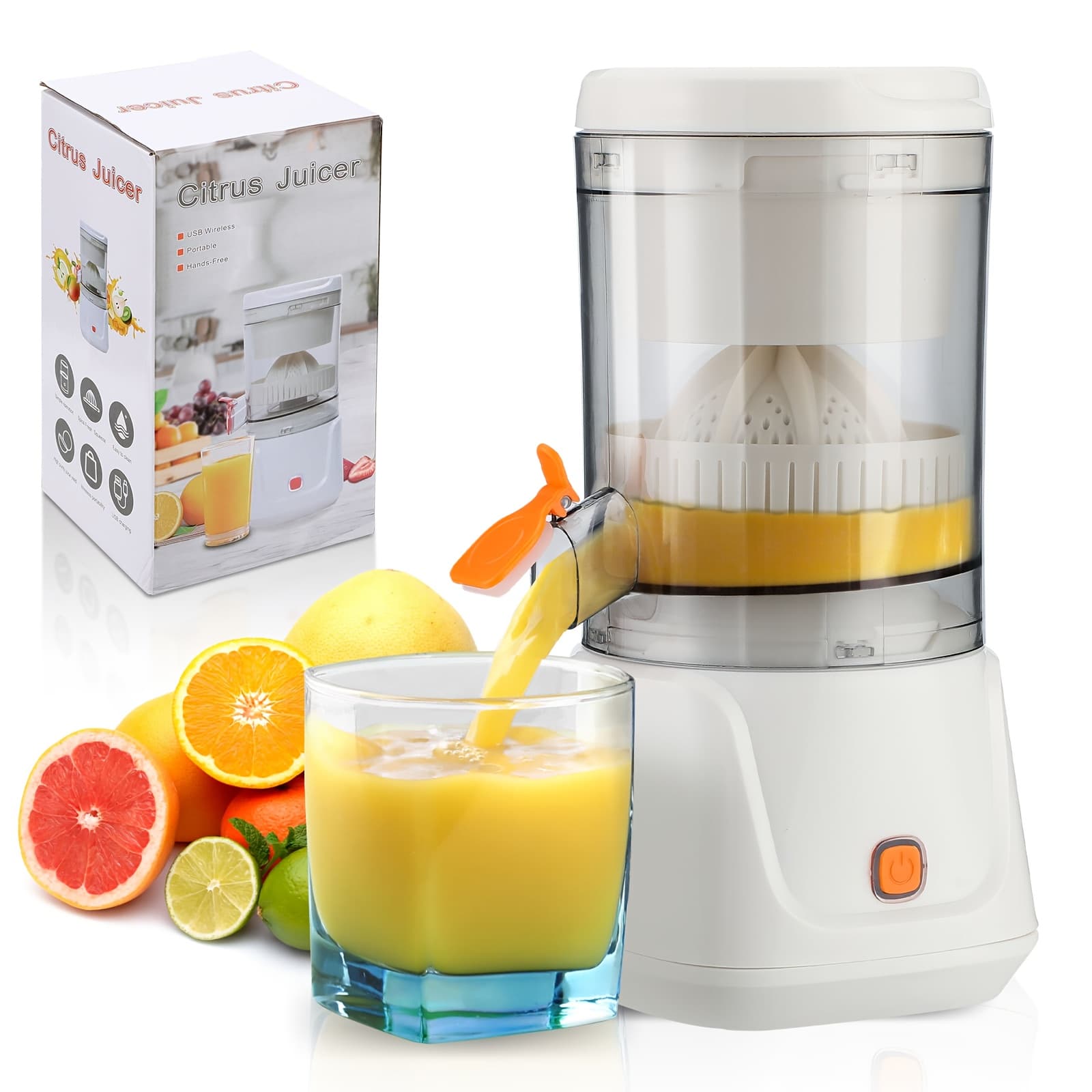 TEMU 1pc Portable Rechargeable Juicer, A Must-have Item For Kitchen Camping, , Easy To Clean, Suitable For All : Lemons, , Oranges, Grapefruits, And Other