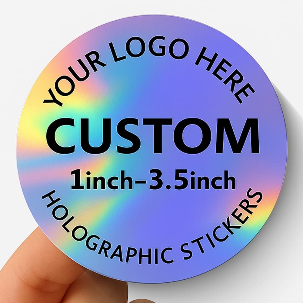 TEMU 500pcs Of Personalized Holographic Vinyl Stickers And Labels. You Can Your Own Photo, Text, Logo, Or Image. Are Resistant To Uv Fading And The Vinyl Allows For Bubble-free Installation.