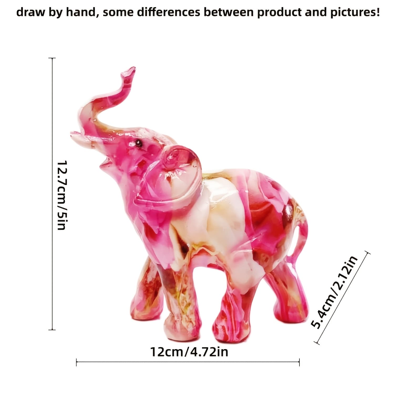 TEMU Exquisite Elephant Statue - Resin Figurine Suitable For & Office Decor, Luck, Housewarming, -themed Room Decoration With Elegant Cherry