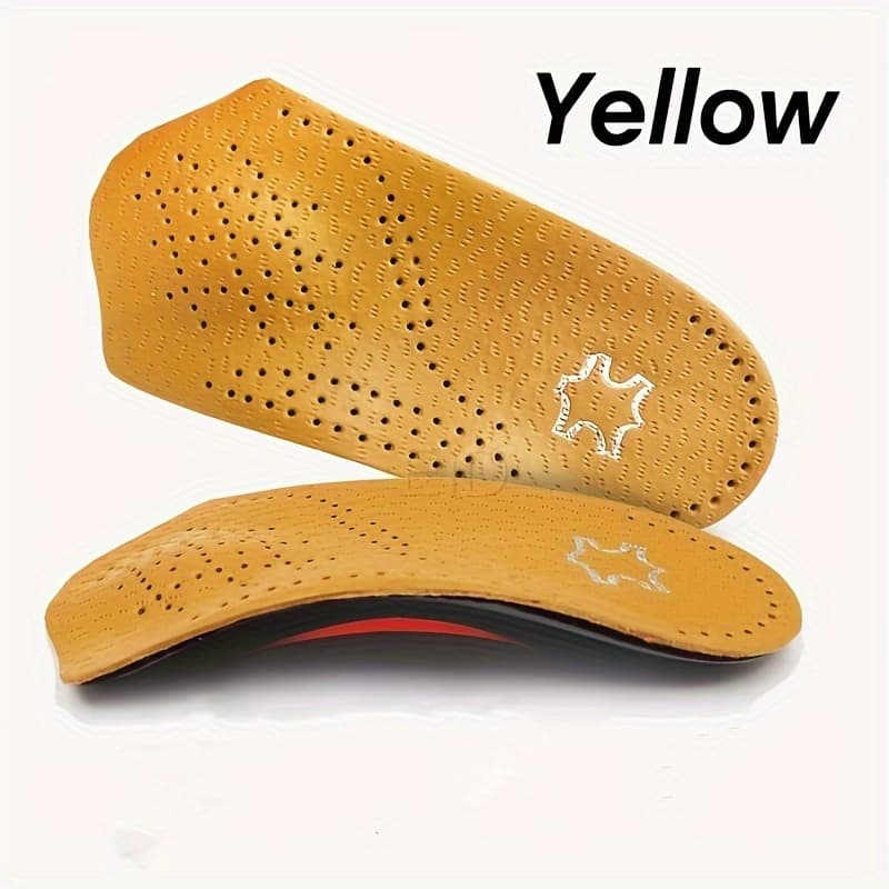 TEMU 1 Pair Of Arch Support Insoles, Yellow Faux Leather Arch Half Pad, Male And Female Invisible Anti Slip Thick Arch Half Pad