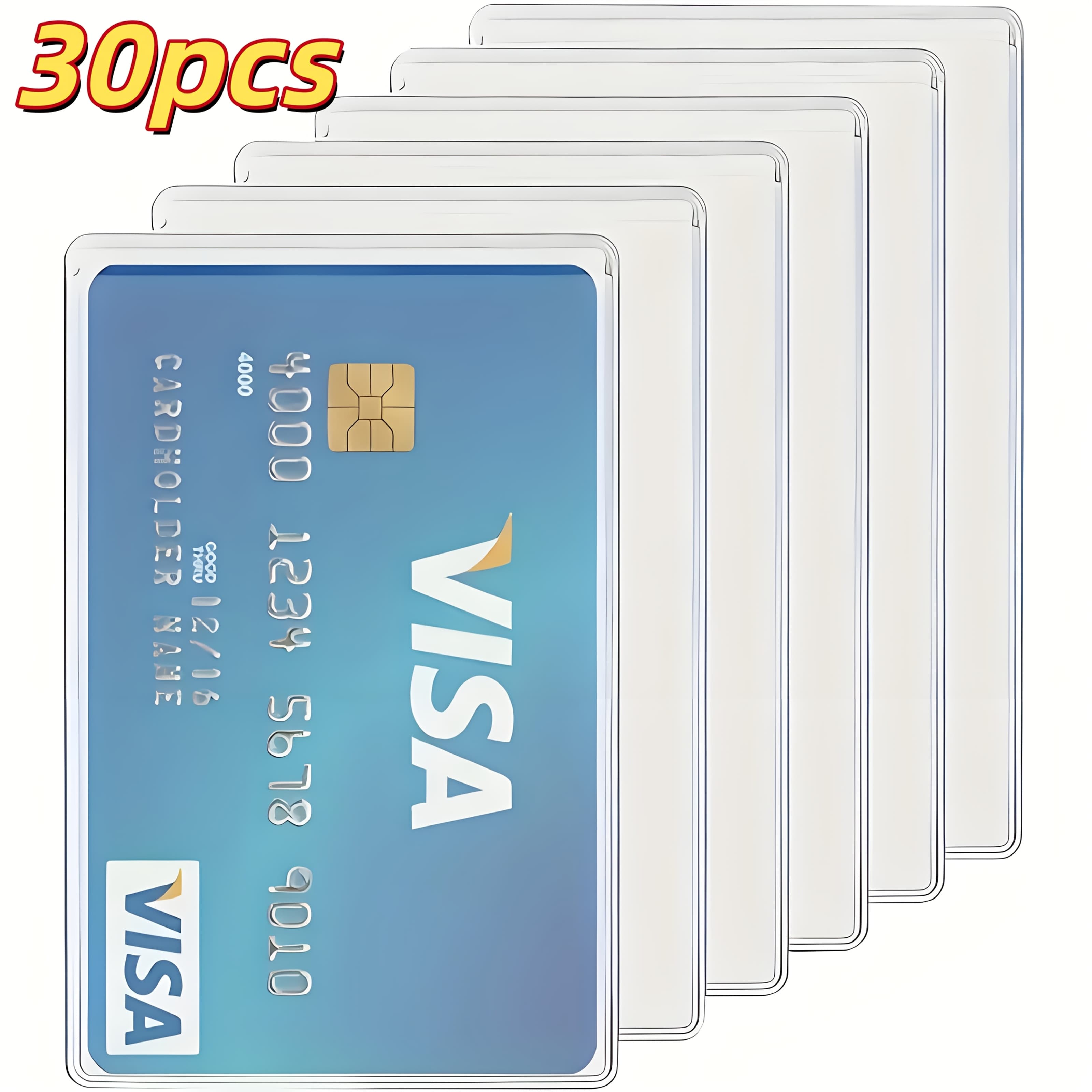TEMU 30pcs Transparent Durable High Sleeves - Reusable, Dustproof, Credit Card & Id Protectors, Suitable For Women's Card Wallets, Cards, Bus Passes, Student Ids - Card Organizer