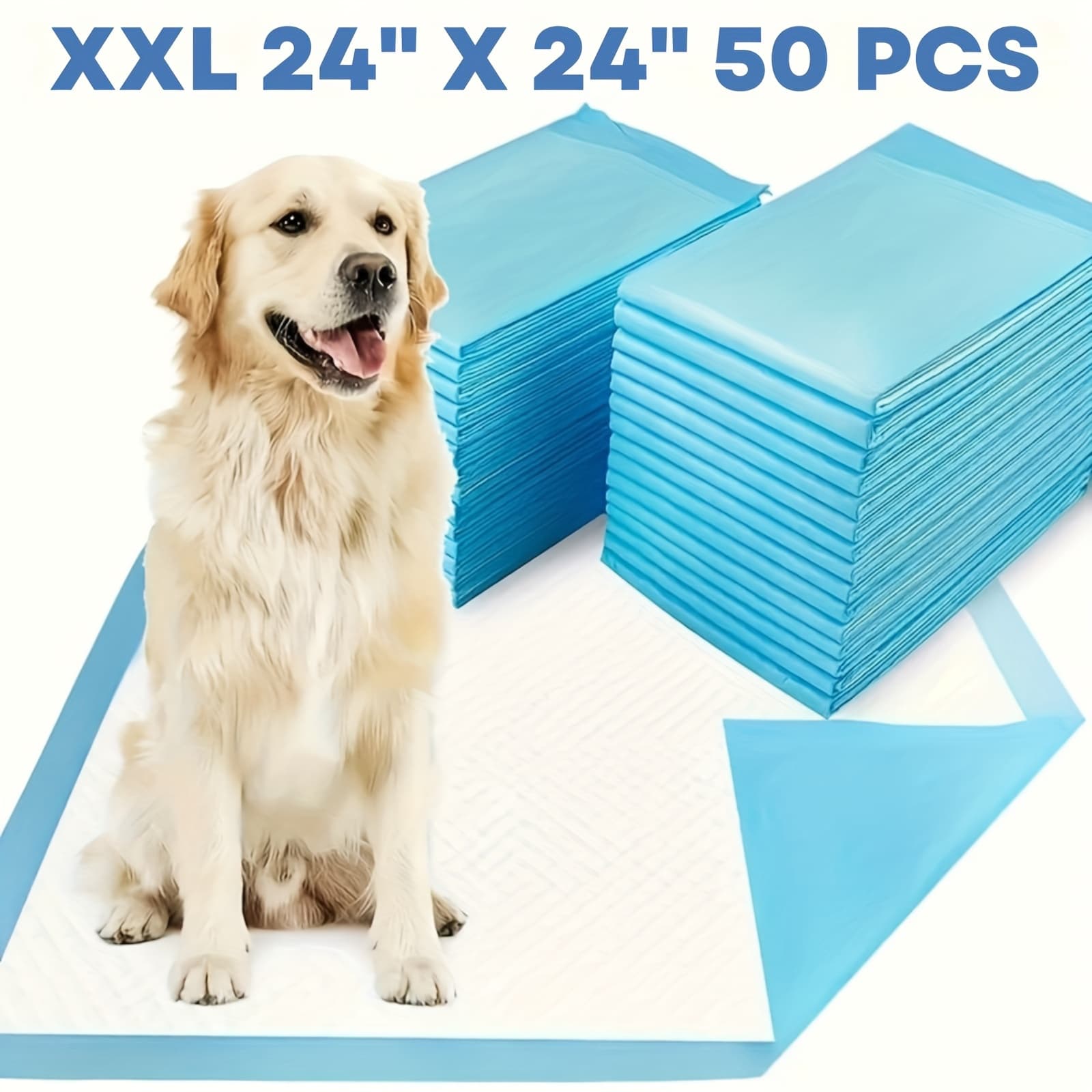 TEMU 28*34inch/23.62"*23.62"in Pet , Ultra Absorbent Potty Pads For Home, Travel, Camping, Mess-proof Backing, 300% Thicker For (50-300 Pads)