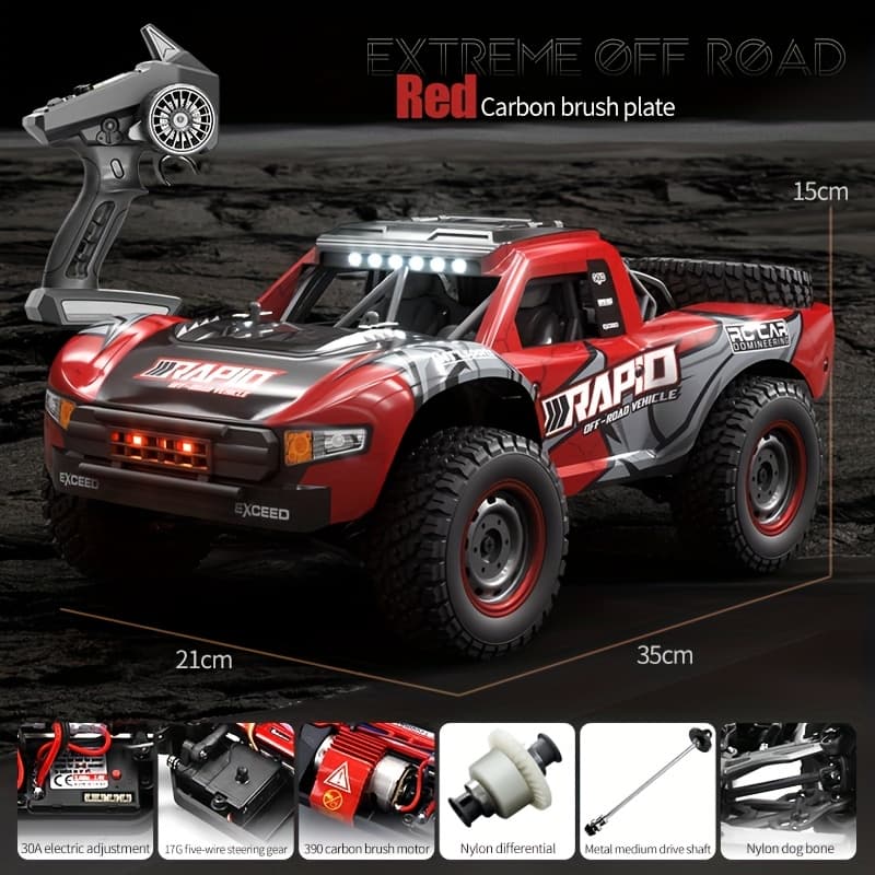 TEMU Jjrc 1:14 Scale Remote -road Monster Truck - Full Proportional Throttle/steering Control, Metal Chassis, With 3-mode Led Lights | 18 Minutes High- Time, 7.4v Lithium Battery