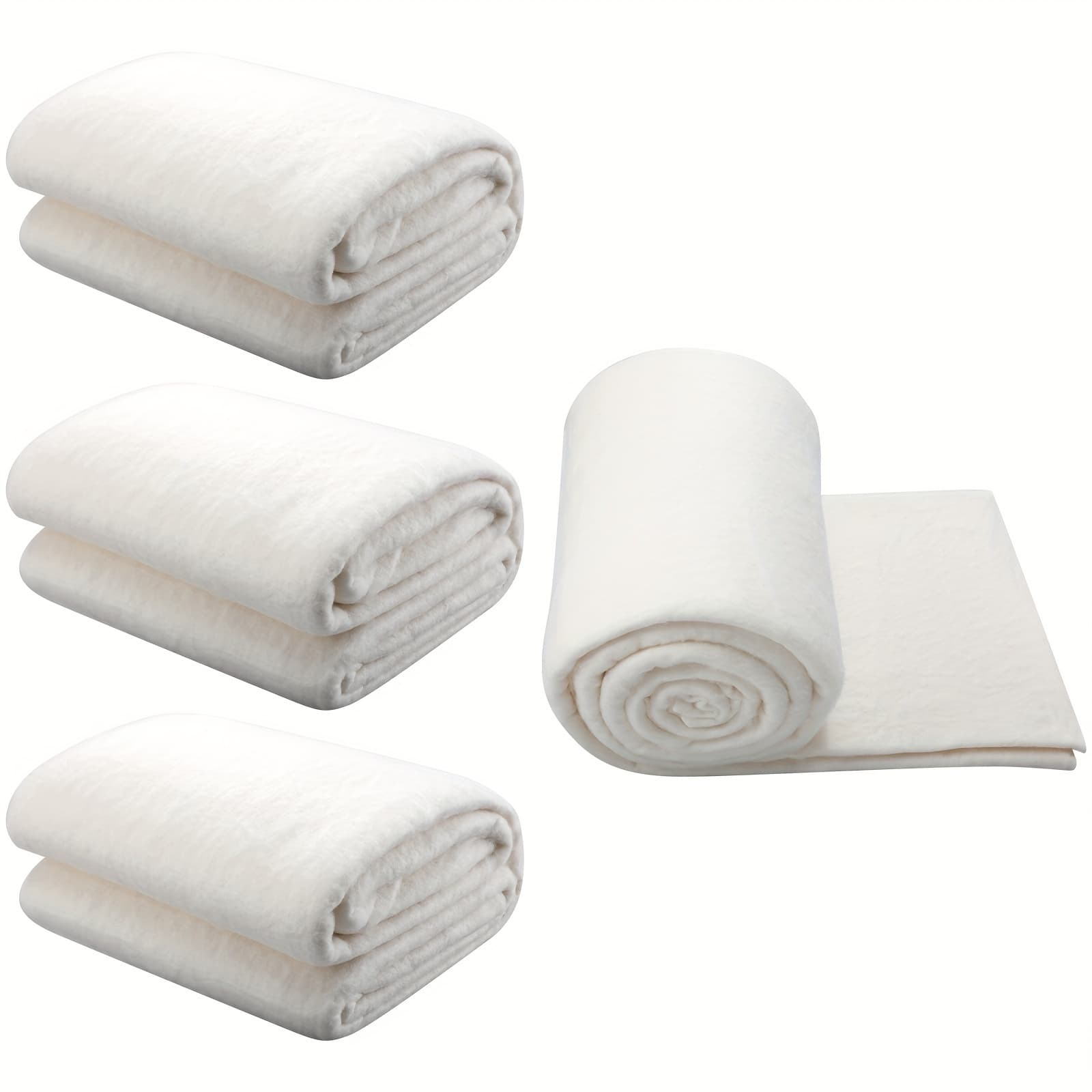TEMU 3pcs Quilt Batting Heat Resistant Batting Warm White Cotton Lightweight Lining For Potholders Quilting Fabric Sewing Crafts Wearable Arts Mat (40 X 40 Inch)