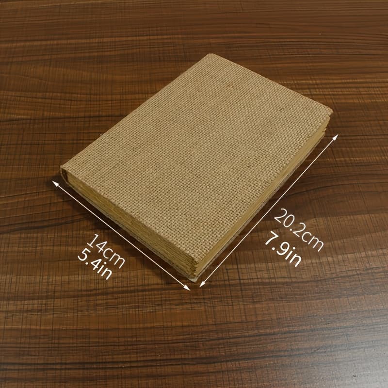 TEMU A Vintage Linen-covered Notebook With 144 Pages Of Retro Yellow Paper, Perfect For Diy Projects, Painting, Stickers, And Decorations To Create Your Own Journal