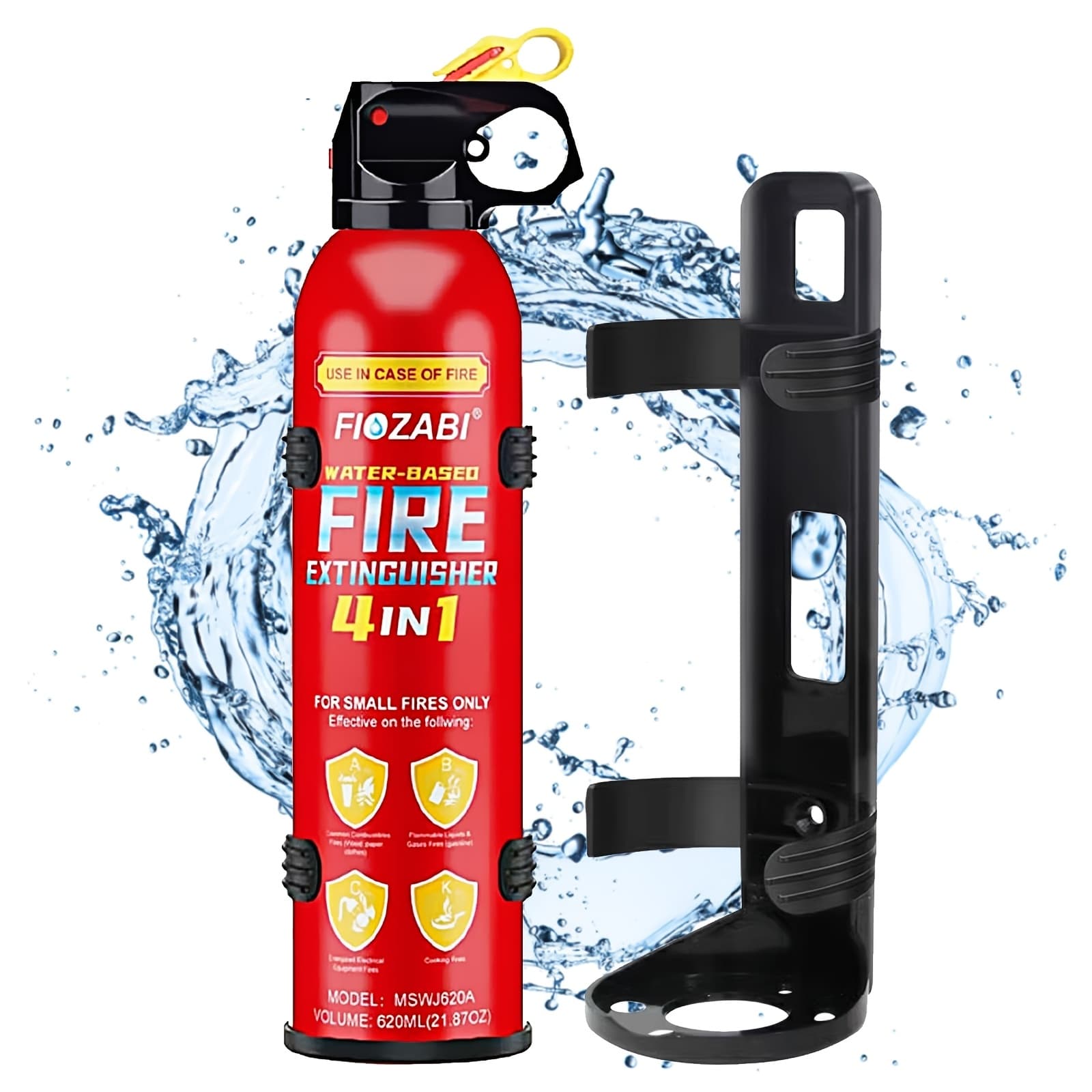 TEMU Portable Fire Extinguisher Spray 4 In-1 With Bracket For The House/car/kitchen/garage/home, 0.5-a::c:5k Water-based Fire Extinguishers