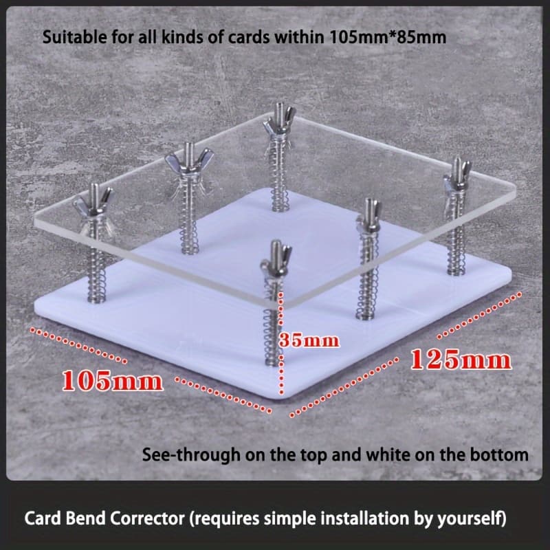 TEMU Stainless Steel Card Bend Corrector Clear Acrylic Plate Pure Bend Leveling Repair