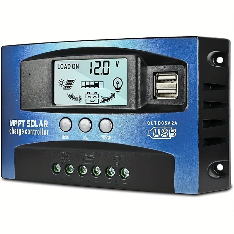 TEMU 100a Mppt Solar Charge Controller 12v/24v Current Auto Focus Mppt Tracking Charge With Lcd Usb Solar Regulator Charge Controller Multiple