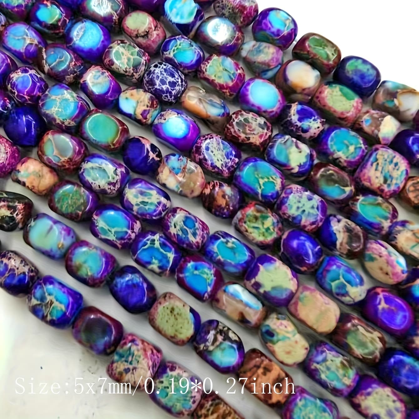 TEMU 5x7mm Irregular Square Stones Beads For Jewelry Making Diy Bracelets Necklace Accessories
