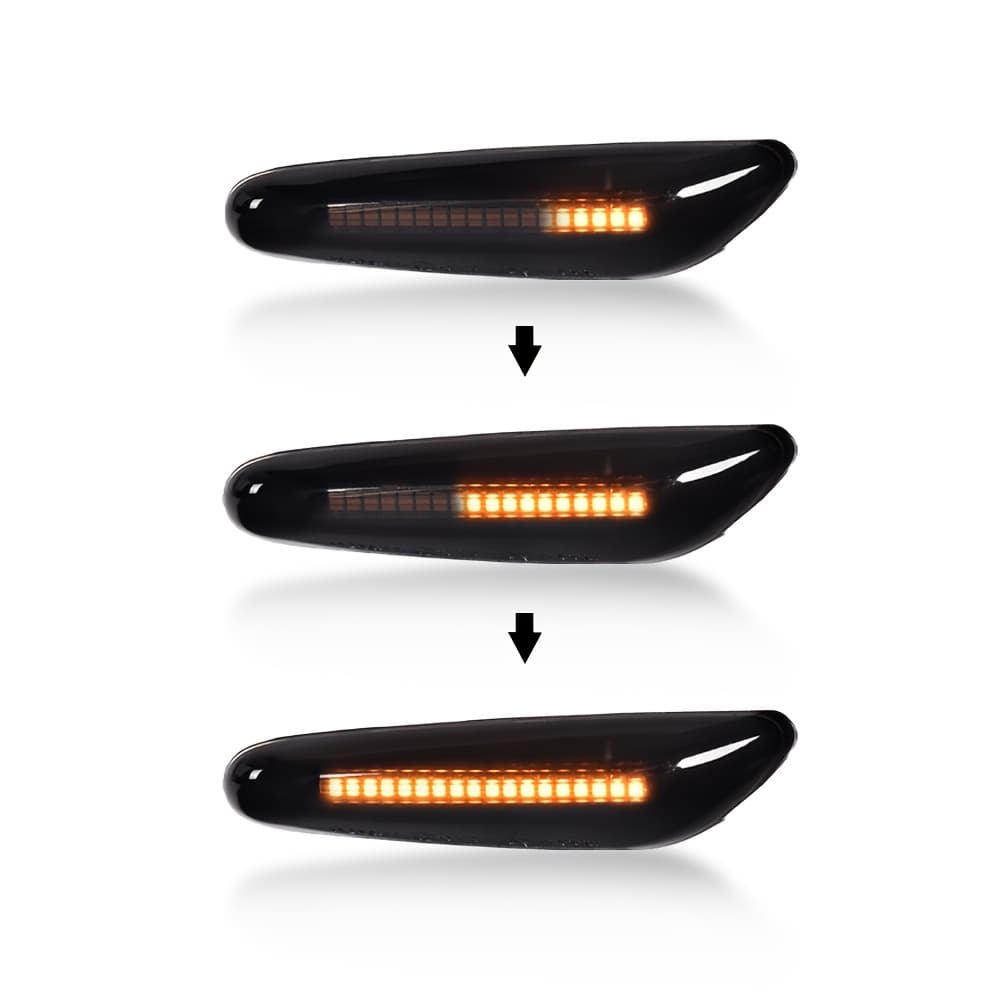 TEMU For For X1 For X3 328i Led Side Marker Light, Smoked Lens Sequential Turn Signal Bumper Lamp, Tail Light Replacement Assembly