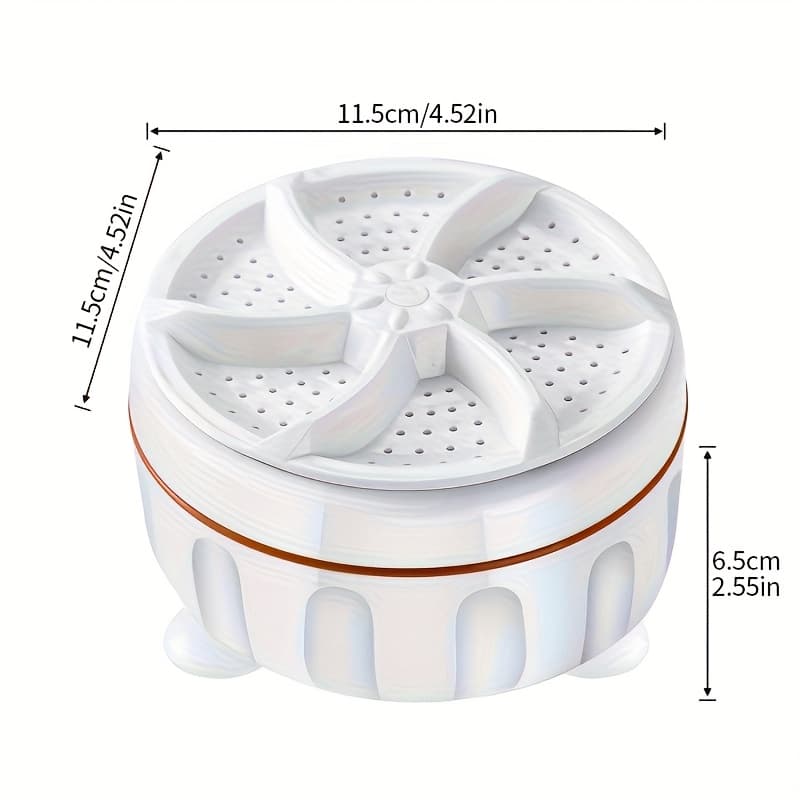 TEMU 1pc Portable Mini Turbo Washer, Usb Powered Cleaning Washing Machine For Underwear Socks, Mini Ultrasonic Turbo Washer
