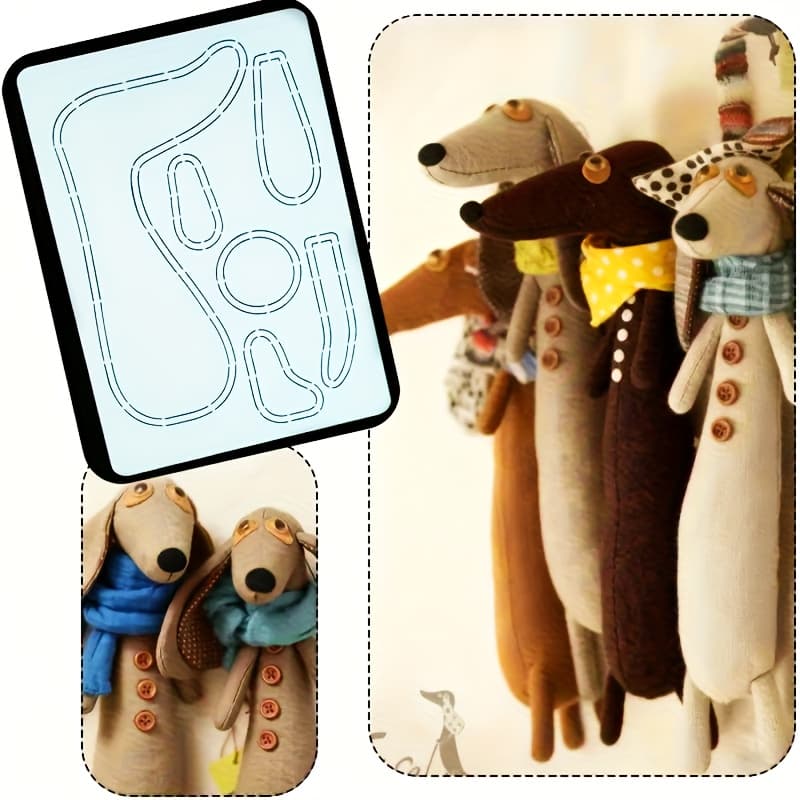 TEMU 1pc Diy Dachshund Dog Crafting Template - Reusable Plastic Dachshund Cutting & Tracing Tool With Template For Handmade Fabric Sewing, Quilting, Diy Crafts For S &