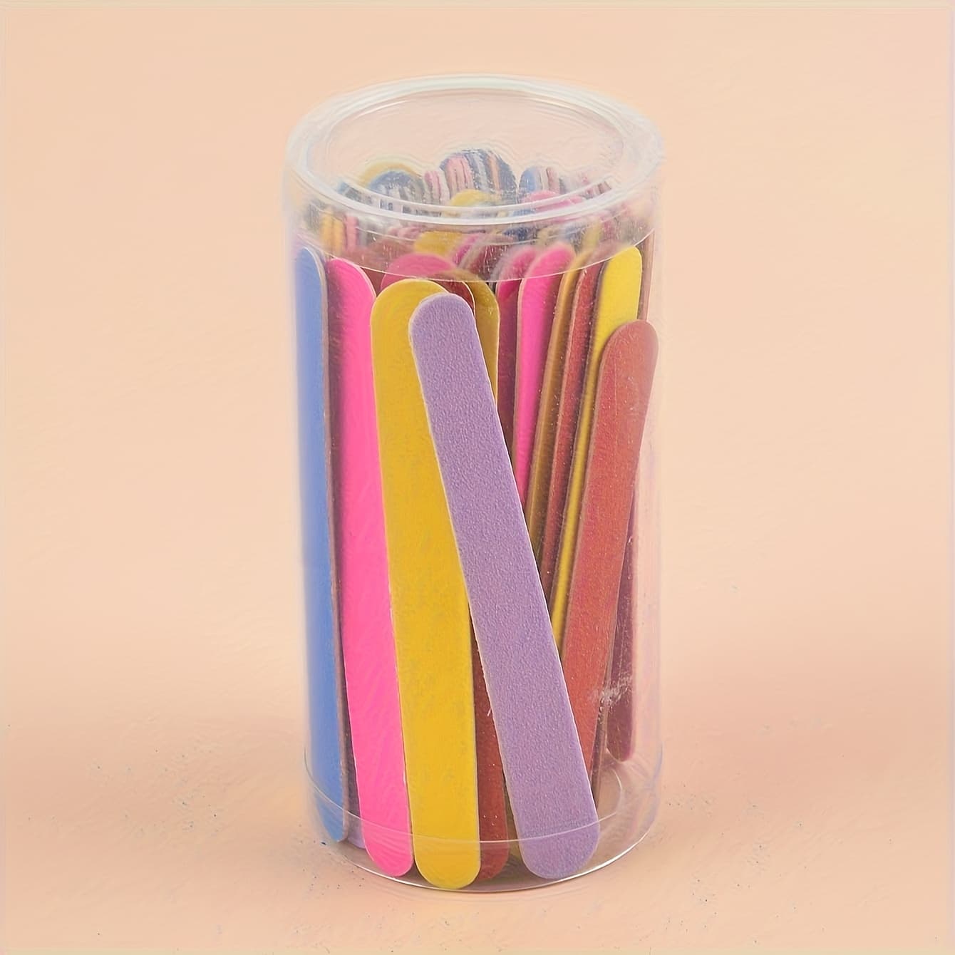 TEMU Each Bucket Contains 80 Disposable Nail Files, Suitable For Use In Nail Salons And At Home. Nail File Strips Are In Care , Offering Mixed Color Options To The Needs Of Different Customers.