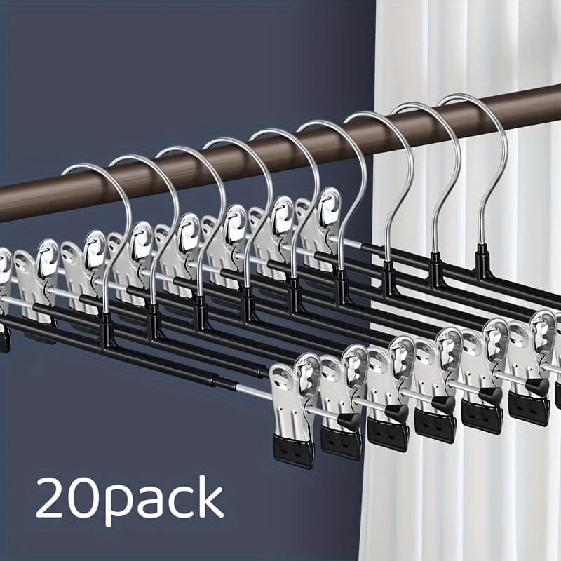 TEMU 20pcs Heavy-duty Non-slip Hooks For Pants, Skirts, Socks, Jackets, Suitable For Bathroom, Bedroom, Closet, Wardrobe, Home, Dormitory, Bedroom Additions, Space-saving