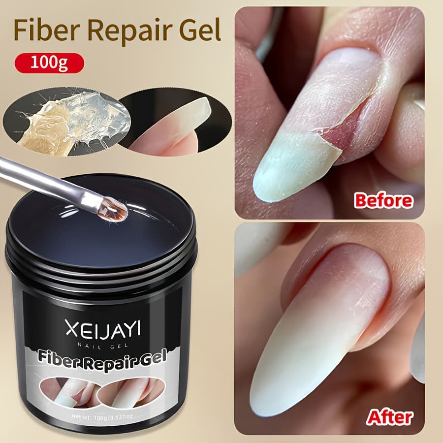 TEMU 1pc 100g Fiber Nail Gel For , Transparent Nail Gel, Gel Nail Strengthener For Thin Nails