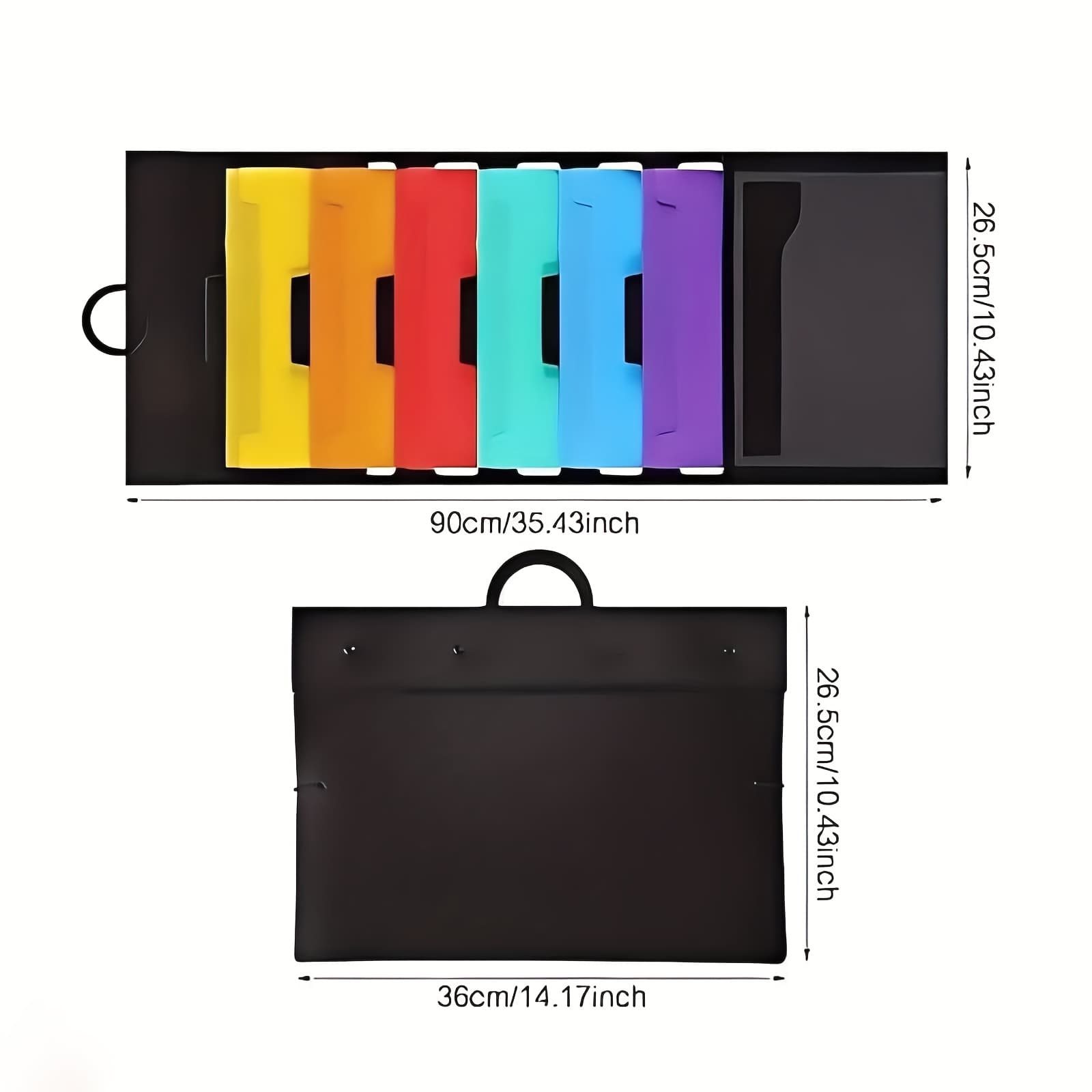 TEMU Vertical Folder Organizer With Hooks - Features 6 Pockets In Colors, Suitable For Home Offices, Classrooms, And Schools - Space-saving, Installation, And