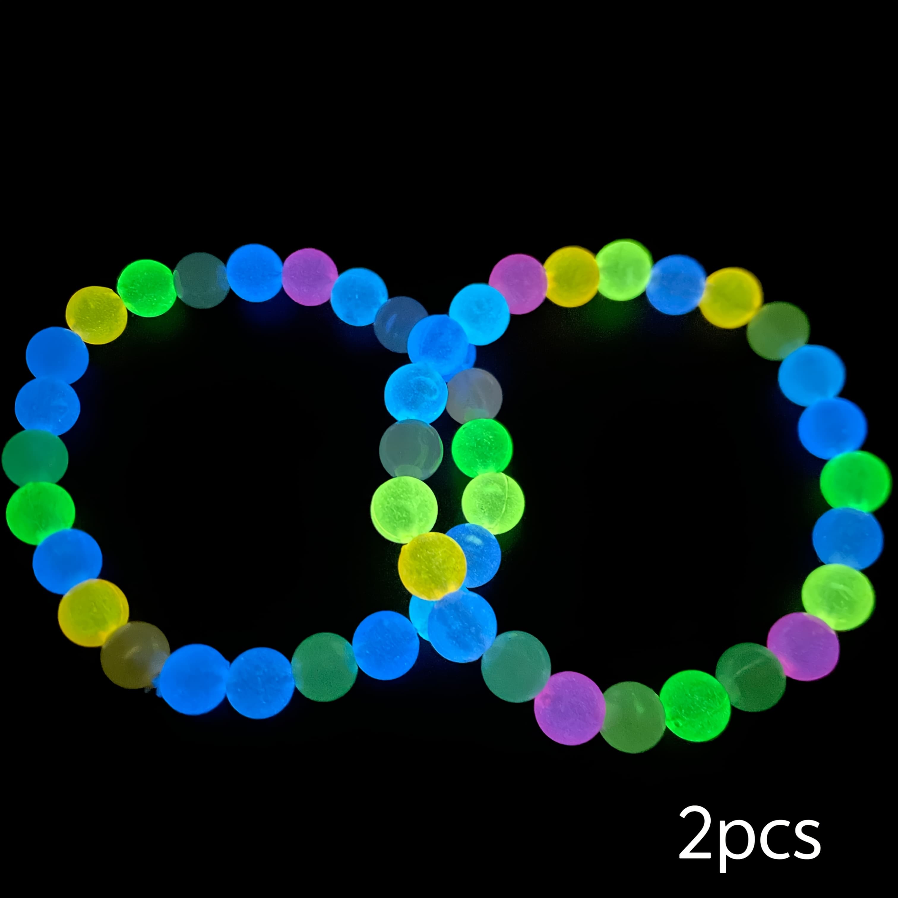 TEMU 2pcs -the-dark Acrylic Bead Anklet For Women - Cute , No Plating - Versatile For Daily Wear, Fashion Accessory