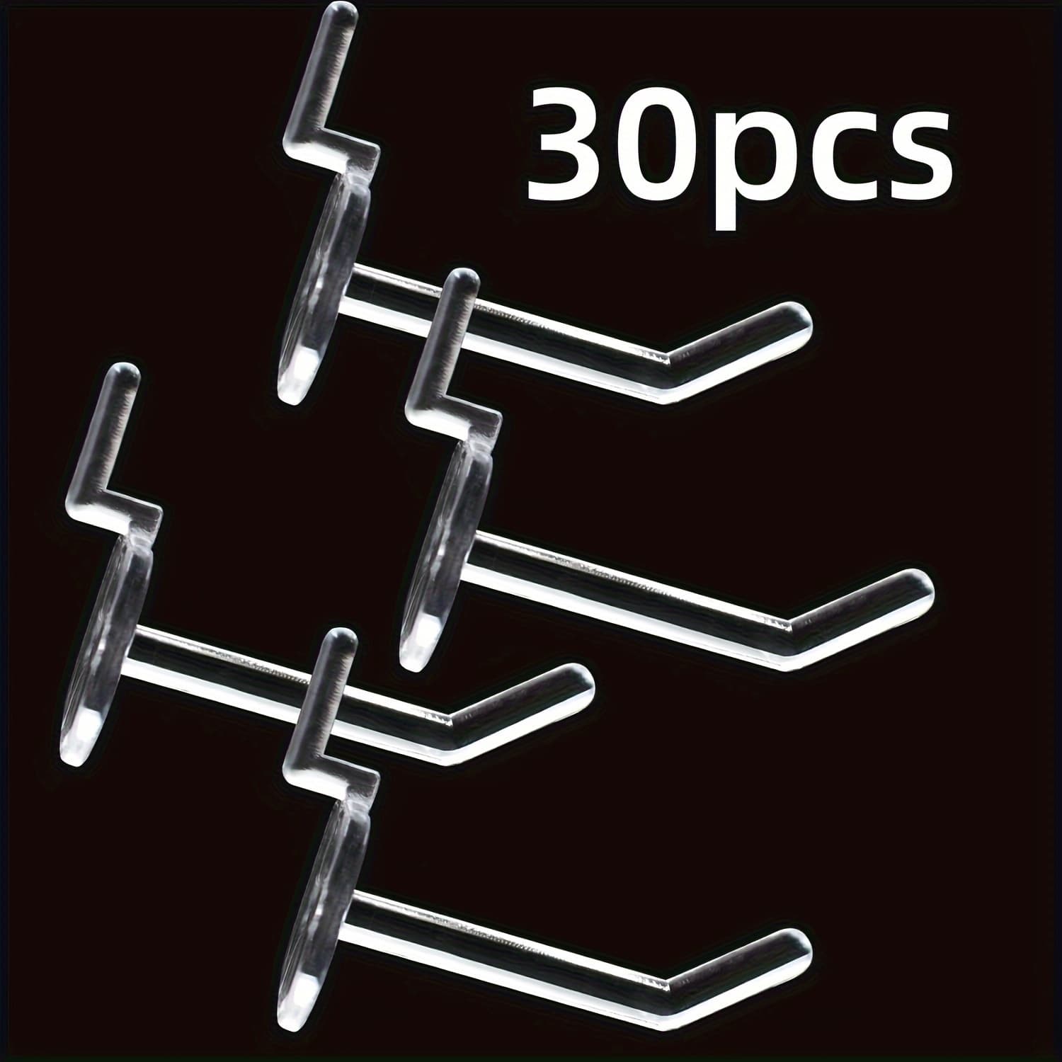 TEMU 30pcs Clear Plastic Pegboard Hooks, Unfinished Transparent Shelf Hangers For Storage Organization, Kitchen Organizers And Storage