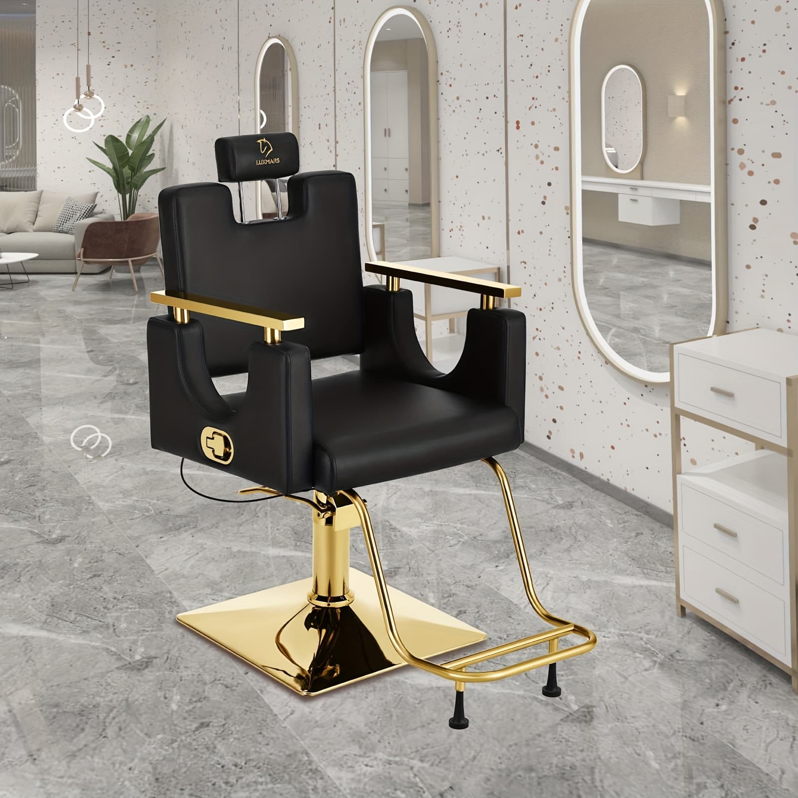 TEMU Hydraulic Barber Chair Rolling Swivel Barber Chairs, Hydraulic Reclining Barber Chair For Barbershop Hair Equipment