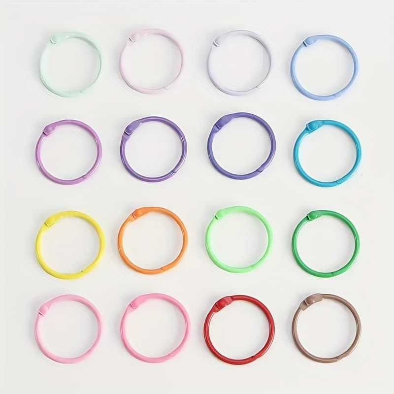 TEMU 60 Assorted Colors Metal Binder Rings, Suitable For Flashcards, Index Keychains, Office, School, , File Folder Organizer Durable Binders