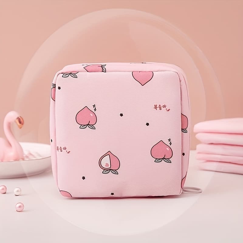 TEMU Creative Minimalist Sanitary Pad Storage Bag, Multifunctional Travel Pouch For Makeup Bag, Toiletry Bag, Lipstick Case, Key Holder, Cable Organizer, Cosmetic Organizer Box, Ideal Gift