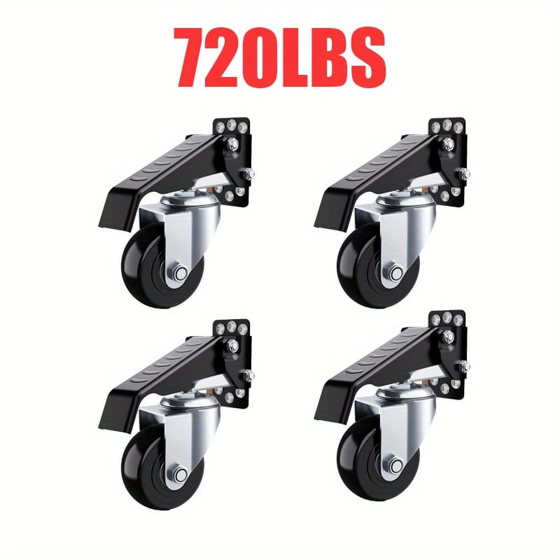 TEMU 4 Pack Heavy-duty Retractable Locking Swivel Casters With All- & Wheels - 660 Lbs Load Capacity Per Caster, Caster Kit For Workbenches, Workbenches, Tables / Use
