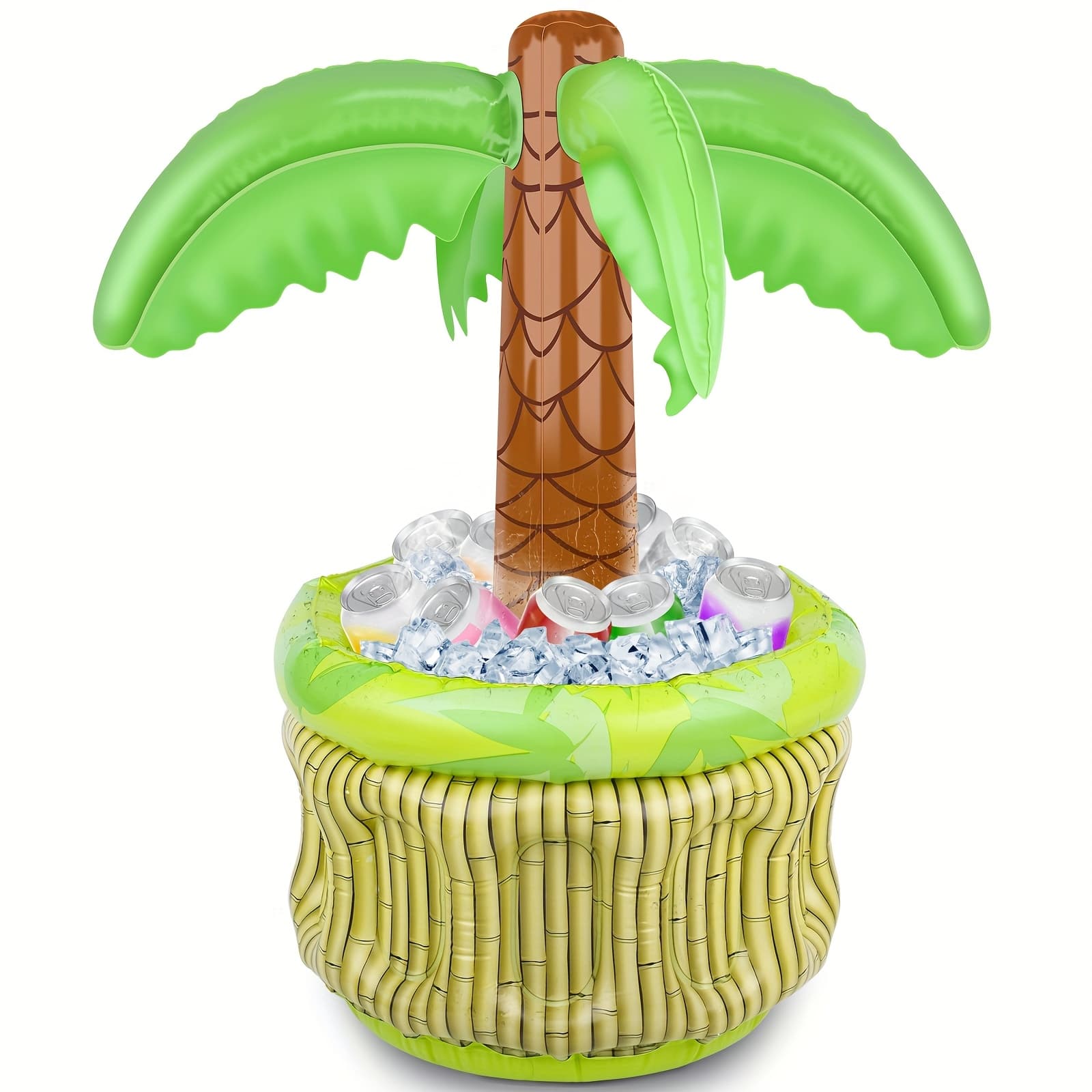 TEMU Inflatable Palm Tree Cooler, Palm Tree Beverage Cooler Drink Holder For Pool Hawaiian Party Decorations