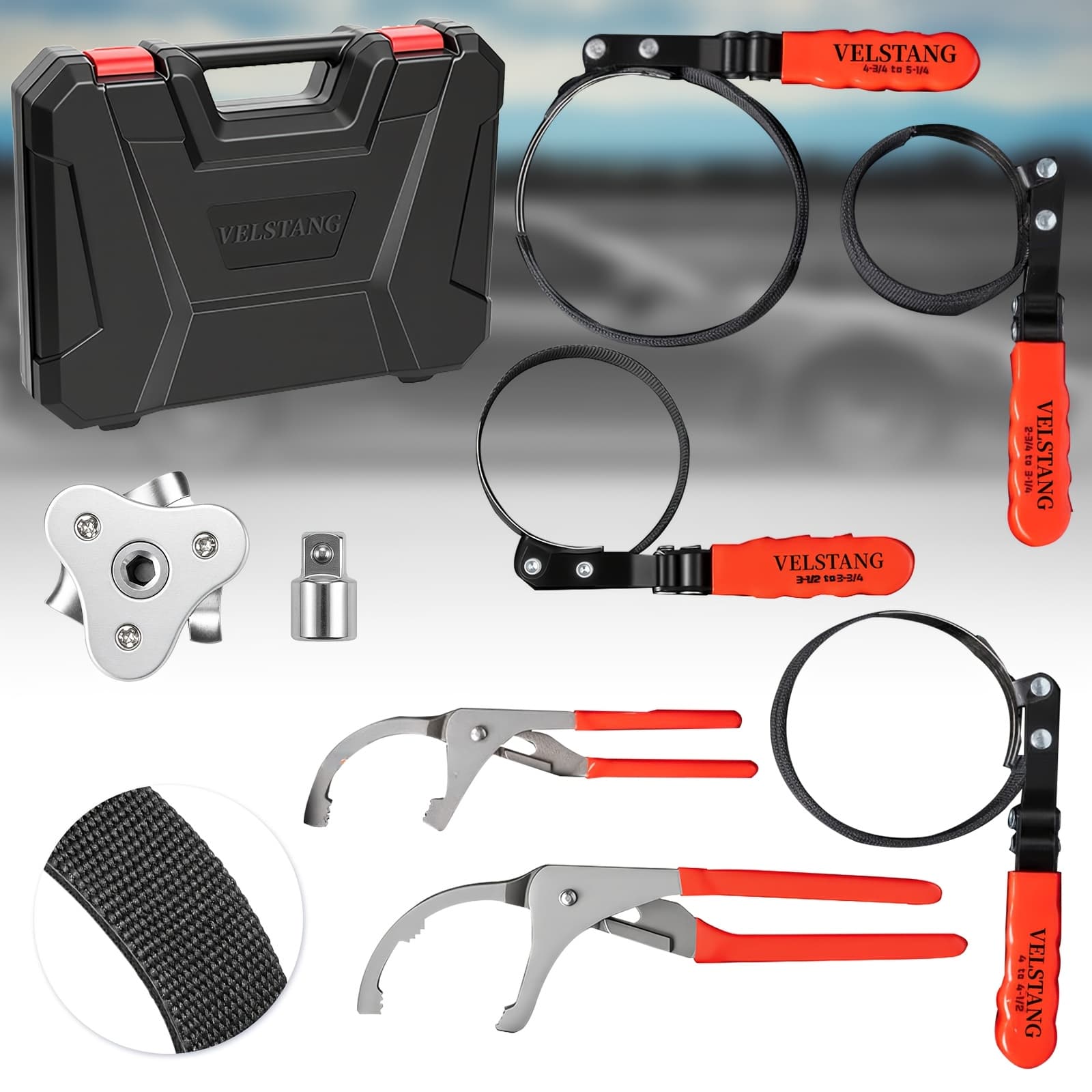 TEMU 8 Oil Filter Tools, With Oil Filter Disassembly Tool, Oil Filter Pliers, 3 Port Fuel Filter Wrench And Adapter, Ergonomic Handle For Easy Carrying, Compatible With Car Models, Sturdy And Durable