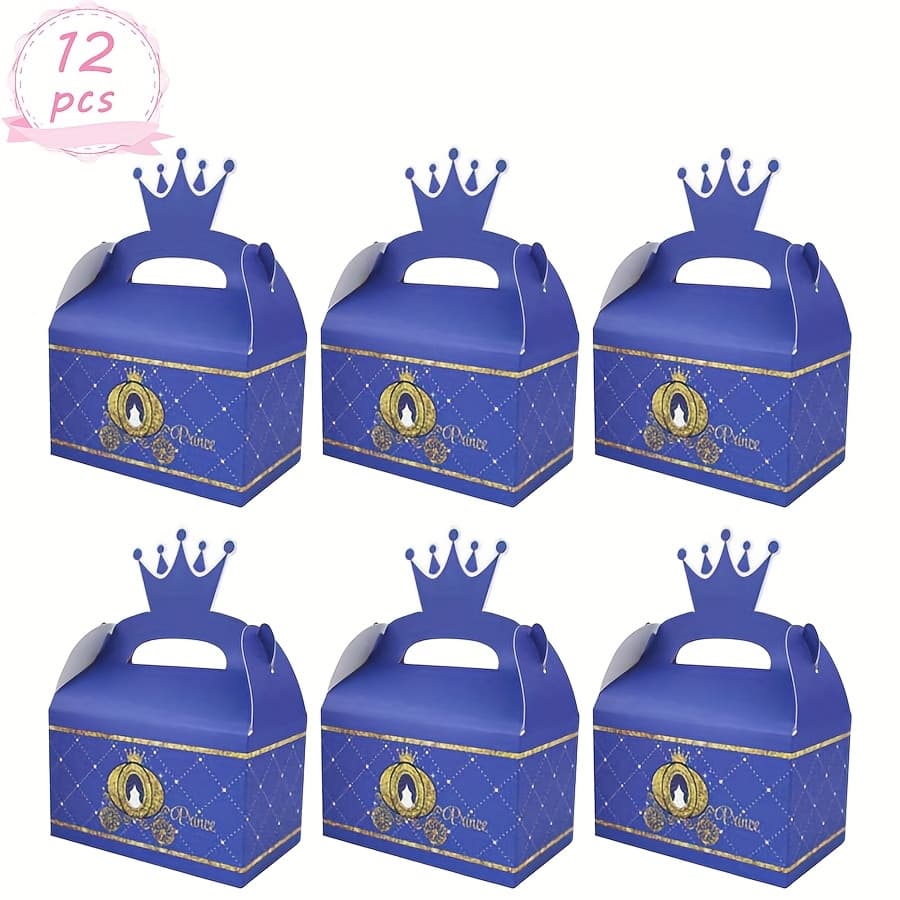 TEMU Gift For Her/him 12pcs For Prince For Princess Party Boxes Treat Boxes For Prince For Princess Theme Party Supplies Birthday Party Decorations