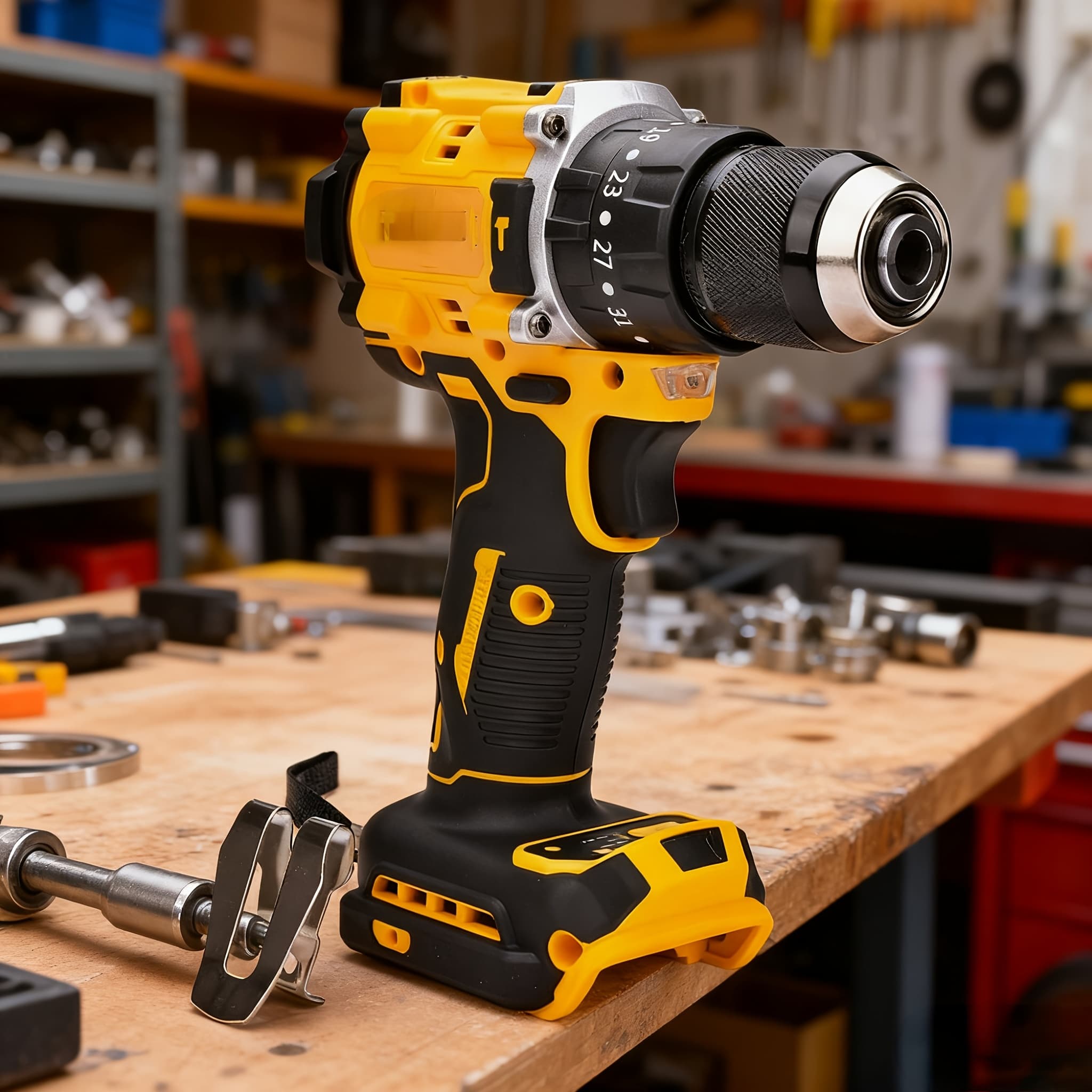 TEMU Hammer Drill Compatible For 20v (no Battery) 20v Brushless Drill, Torque Of 60 N.m, Suitable For Home Repairs, Furniture Assembly, Drilling Into Wood Or Metal, And Projects