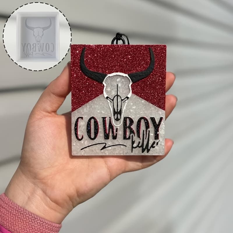 TEMU 1pc Square Cowboy Silicone Mold, Square Cowboy Candle Mold, Silicone Epoxy Resin Casting Mold For Candle Soap Freshie Bead Resin Clay Gypsum Ornament Diy Crafts Home Decor Christmas Gift