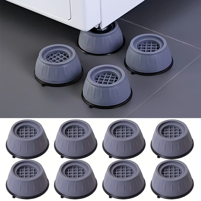 TEMU 8pcs Washer Dryer Anti-walk Pads | Vibration Dampening Mats For Noise Reduction | Non-slip Appliance Leveling Feet | Washing Machine Shock Absorber Support