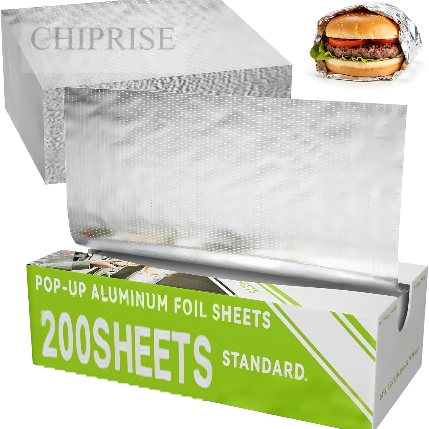 TEMU 200-sheet Aluminum Foil, 9 X 10.75 Inches, Features A Overlapping Design. Pre-cut Aluminum Foil Comes In A Dispenser Box. Ideal For Baking, Grilling, Roasting, Cooking, Or Food Storage.