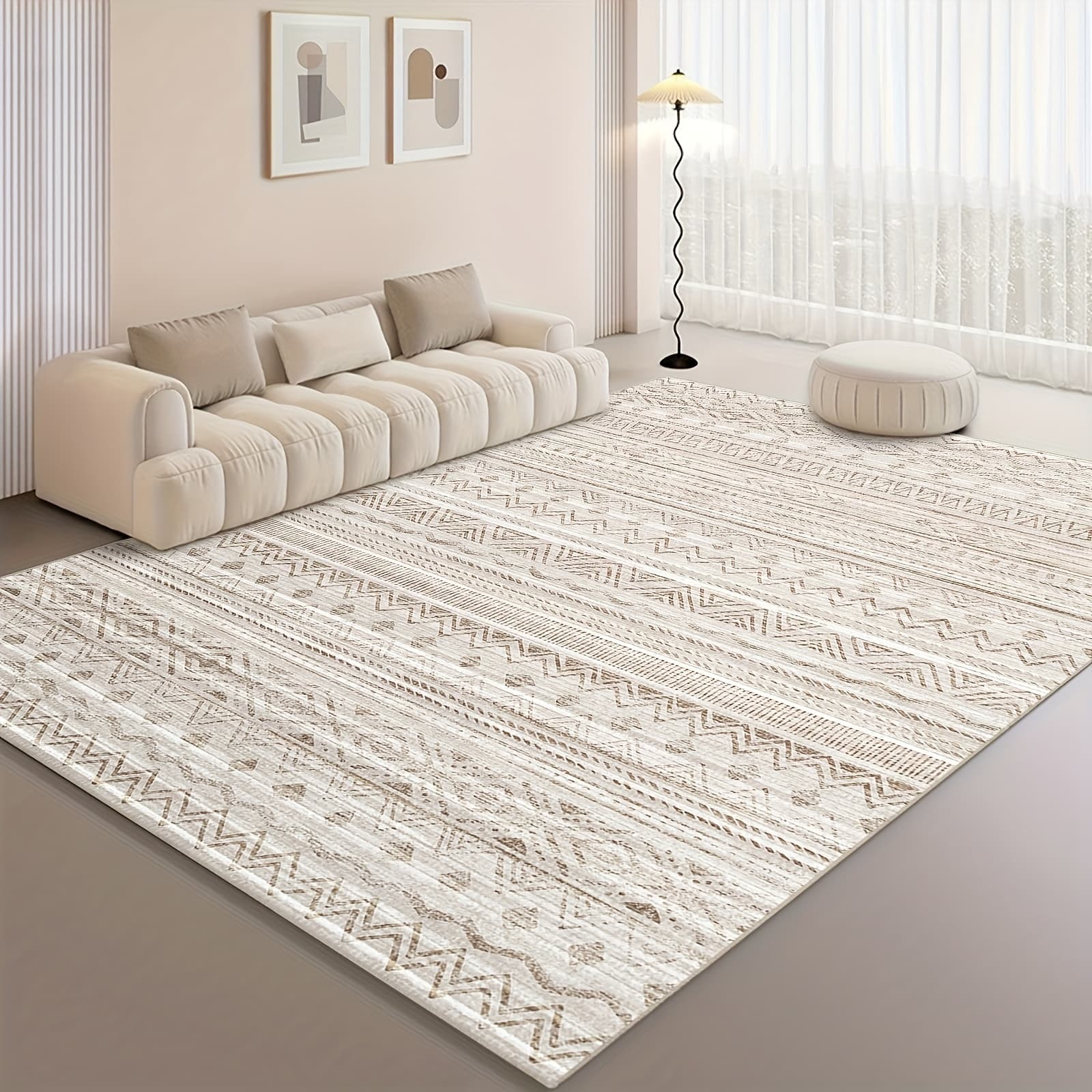 TEMU [velvet] Bohemian Vintage Authentic Moroccan Style Area Rug - Machine-washable And - Perfect For Living Room, Sofa, Tea Table, Bedroom Decoration