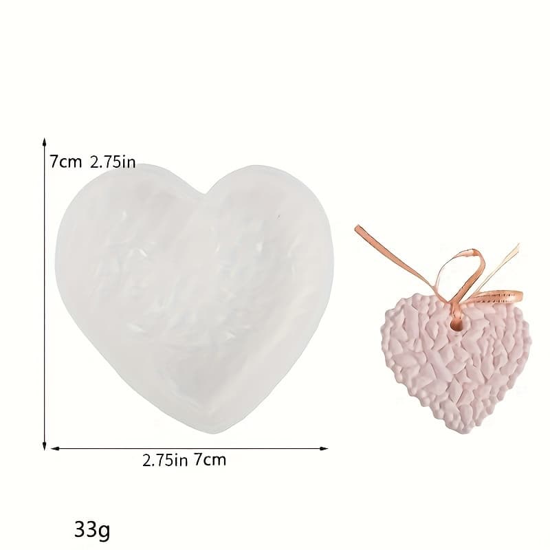 TEMU 1pc, Heart-shaped Hanging Mirror Glue Diamond Hanging Pendant Silica Gel Decorative Mold