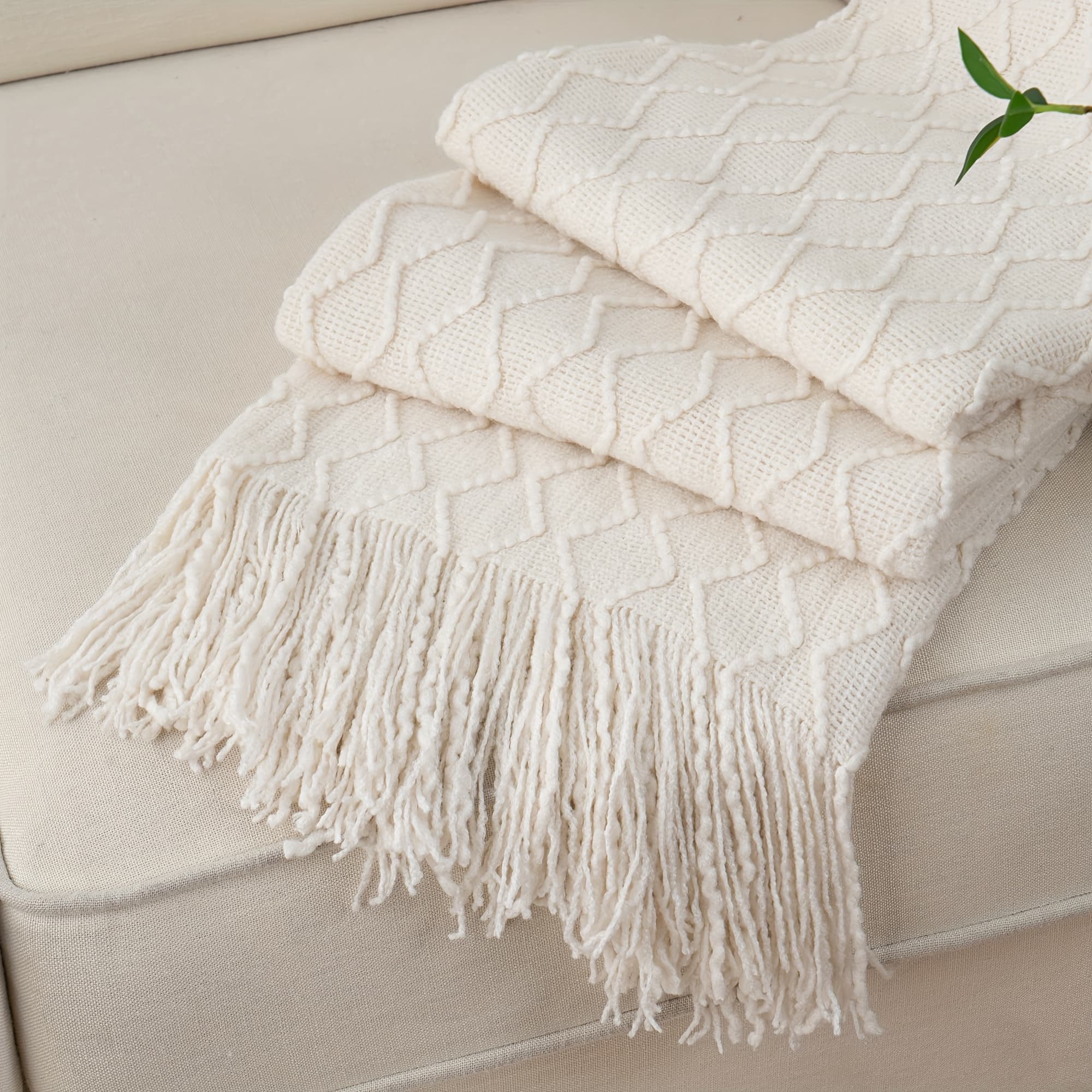 TEMU Navy Blue Throw Blanket For Couch, Blanket, Lightweight Decorative Navy Throw With Tassels For Chair Bed Sofa, 50"x60"