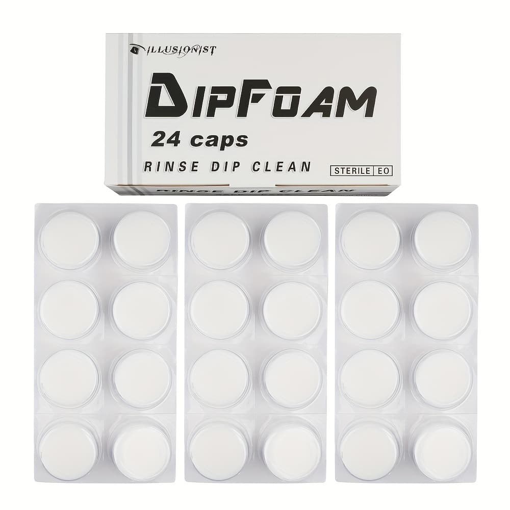 TEMU 24pcs Tattoo Needle Dip Clean Cups - Foam For Safe & Cleaning, Use With Cartridge & Traditional Needles, , Non-electric, Needles To Prevent Damage, Tattoo Needle Cleaner