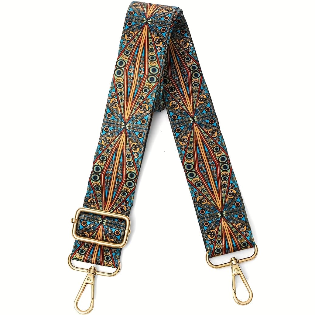 TEMU Note Bohemian Ethnic Style Nylon Portable Wide Shoulder Strap, Multifunctional Replacement Adjustable Shoulder Strap Bag Strap