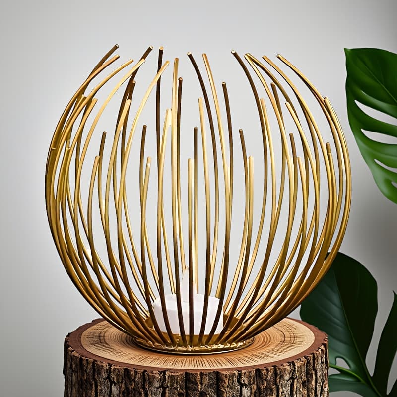 TEMU Scandinavian Light Luxury Creative Simple Candle Holder - Iron Metal Decor With Painted Finish, Romantic Candlelight Dinner & Wedding Props For Living Room, Dining Table, Or Aisle