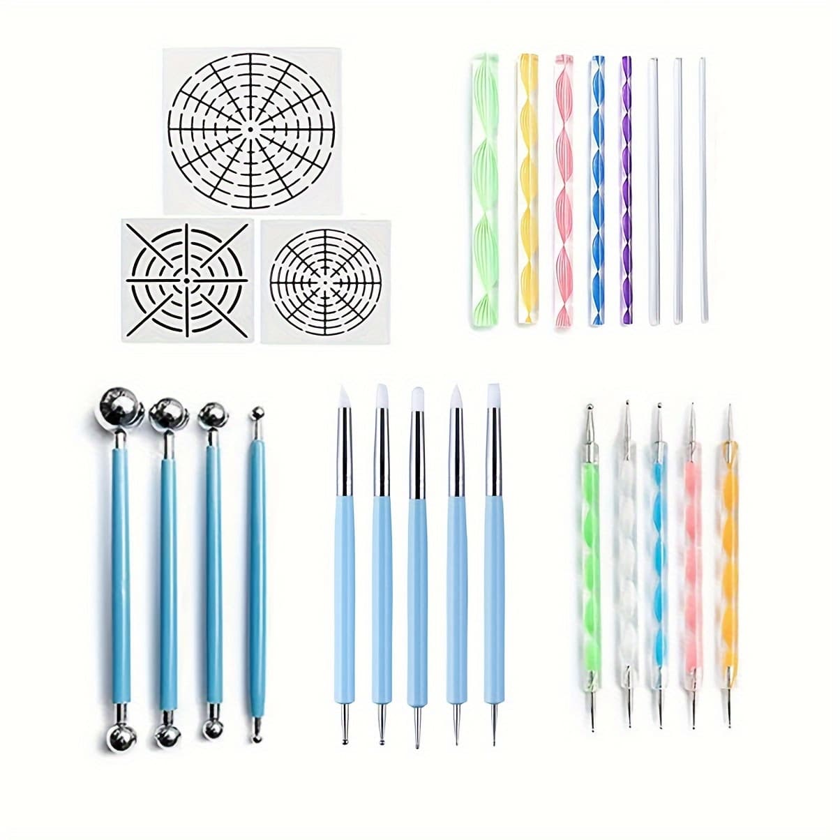 TEMU 25pcs Mandala Tool Drawing Template Handmade Drawing Pen Art Kit Tool